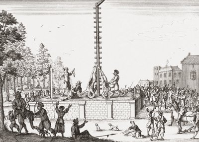 Mrtvoly Johana a Cornelis de Witt visí na šibenici. od Unknown artist