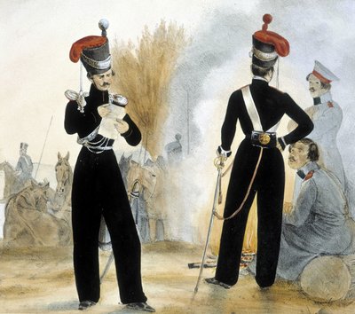 Kozáci vojáci malého Ruska kolem roku 1840. od Unknown artist