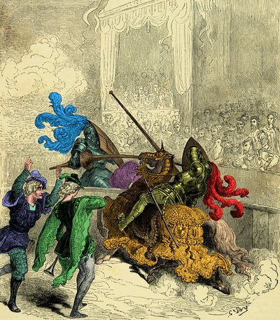 Hrabě Gabriel de Montgomery během turnaje 30. června smrtelně zranil krále Jindřicha II od Unknown artist