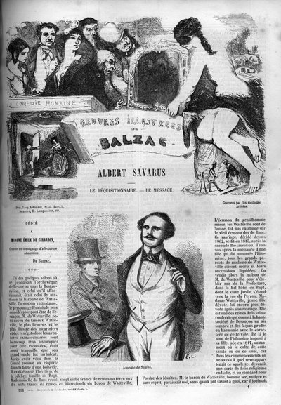 Obálka k románu „“ Albert Savarus „“ od Unknown artist