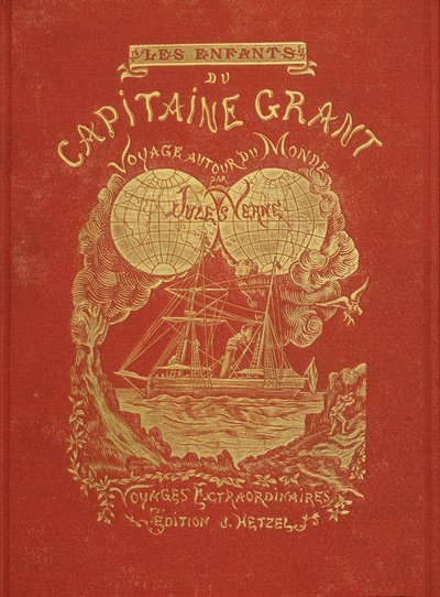 Obálka knihy Julese Verna „Děti kapitána Granta“, ed. Hetzel od Unknown artist