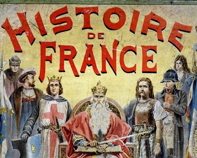 Obálka knihy “” Histoire de France”” s historickými postavami. od Unknown artist