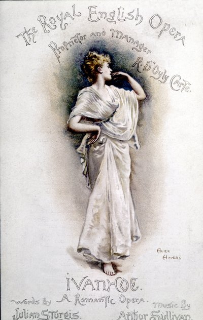 Obálka programu opery „Ivanhoe“ (podle Waltera Scotta) britského skladatele Arthura Sullivana (1842-1900) 31. ledna od Unknown artist
