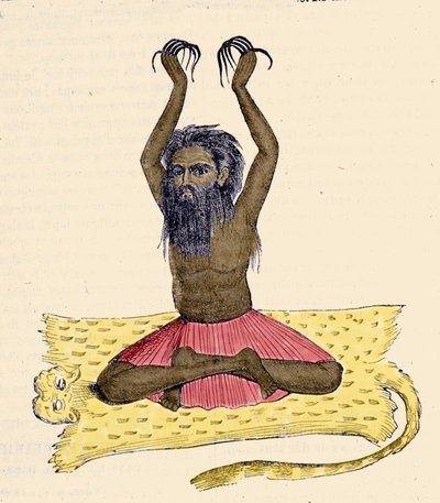 Kultura, civilizace a indická společnost: Portrét fakíra (faquira) s dlouhými nehty, Indie. od Unknown artist