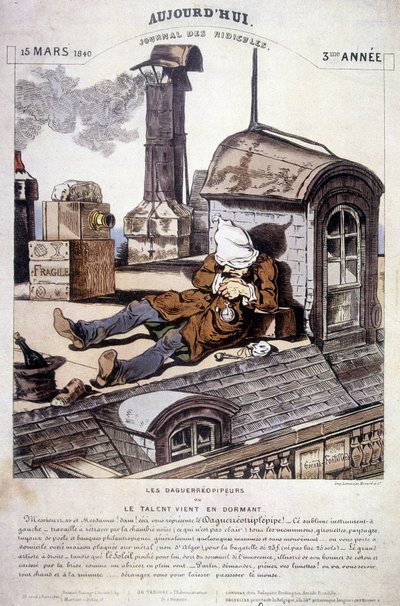 Daguerreopipers nebo Talent spí. Ironický článek proti nové profesi fotografa. V "" Dnes, žurnál výsměchu"", dne 15.03.1840. od Unknown artist