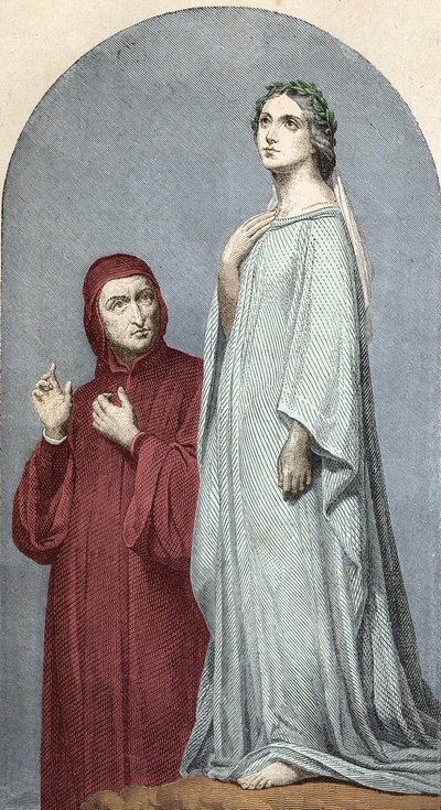 Dante a Beatrice. od Unknown artist