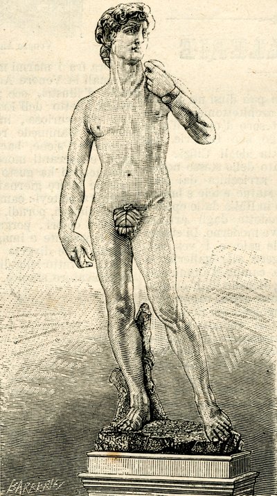 David, Michelangelo Buonarroti (1475-1564), Piazza della Signoria, Florencie, Toskánsko, Itálie od Unknown Artist