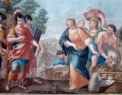 David et Abigail (Abigail, Abigail) Litografie Milána 19. století, soukromá sbírka od Unknown artist