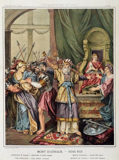 Smrt Athalie - Joas (Jehoash) král v “”Svaté historii””, ed. Sekyrka od Unknown artist