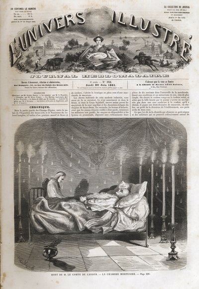 Smrt Camilla Cavoura (hraběte Cavoura) (1810-1861) – 6. června od Unknown artist