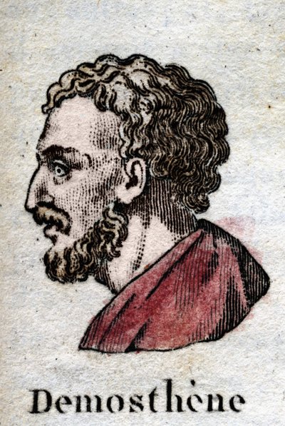 Demosthenes, ve starověké řečtině Demosthenes (Athény -384 - Calaurie -322), jeden z velkých půdních řečníků, athénský politik. od Unknown artist