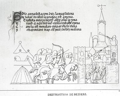 Zničení Béziers od Unknown artist