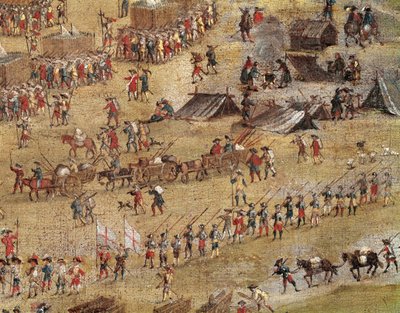 Detail Richelieuových jednotek během obléhání La Rochelle (olej na plátně, cca 1640) od Unknown artist