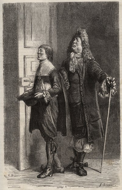 Diafoirus pere et fils - rytina pro „“The Imaginary Malad”” od Jean Baptiste Poquelin dit Moliere (1622-1673) (The Imaginary Invalid) od Unknown artist