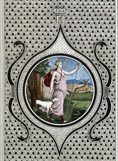 Diane (Artemis) lovkyně. 19. století rytina od Unknown artist