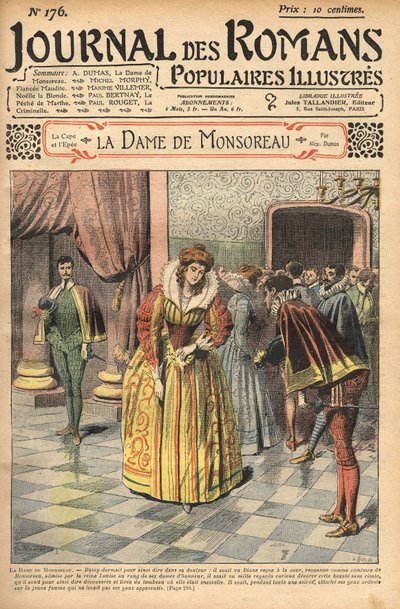 Diane, uznávaná jako hraběnka z Monsoreau, byla udělena soudu. Ilustrace „“ Paní z Monsoreau“ od Alexandra Dumase. V „“Žurnálu ilustrovaných populárních románů““. od Unknown artist