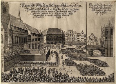 Poprava českých rebelů na pražském Staroměstském náměstí. 1621 od Unknown