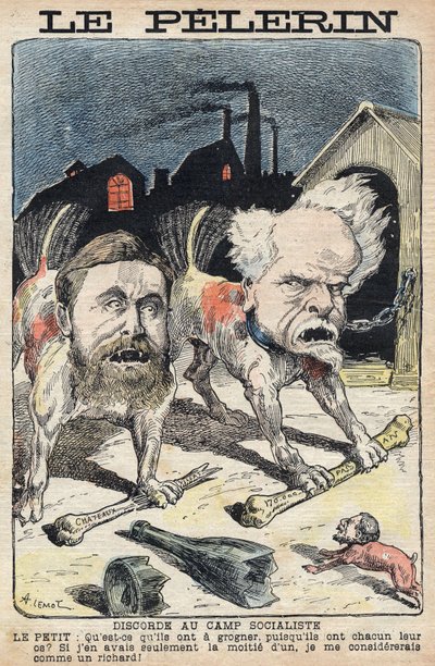 Spory mezi socialisty Jean Jaures (1859-1914) (vlevo) a Henri Rochefort (1831-1913) (vpravo). Ilustrace v „“Le Pelerin““ z 19. června 1898. od Unknown artist
