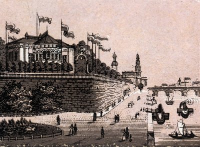 Dresden (Dresden), Německo: pohled na Belvedere. v „“ Svět ilustruje 168 pohledů““ Nedatováno (konec 19. století) od Unknown artist