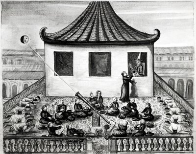 Zatmění slunce - v "" Plavby království Siam, historické z roku 1688 "". od Unknown artist