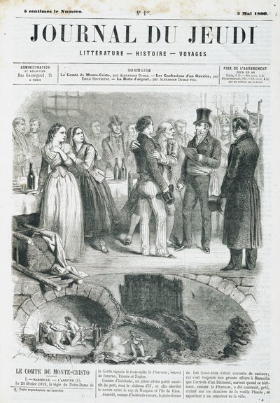 Edmond Dantes, hrabě Monte Cristo (Monte Cristo) má recepci - v „“ Le Journal du Thursday““ od 3.5.1860 od Unknown artist