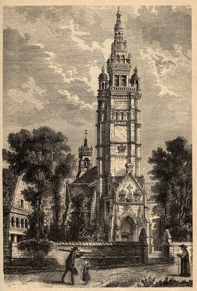 Kostel Notre Dame de Croaz Batz v Roscoff - Finistere - Bretaň - rytina „“ PATRIE“ - PECTURESSE POPIS FRANCIE V 6 SVAZTECH LUCIEN HUARD - konec 19. stol. od Unknown artist