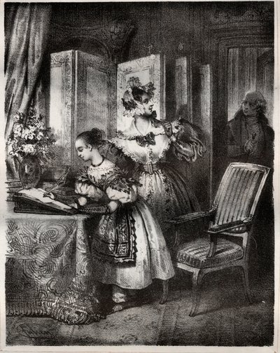 Rytina 19. století pro román Madame Cottin (Sophie Cottin Rostand) (1770-1807) „“Malvína““ - Soukromá sbírka od Unknown artist
