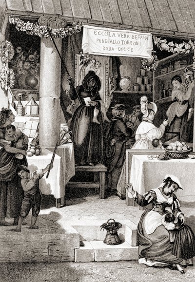 Rytina představující svátek Befana. od Unknown artist