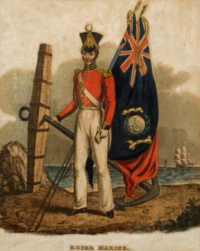 Praporčík, Royal Marines, 1835 (akvatinta) od Unknown