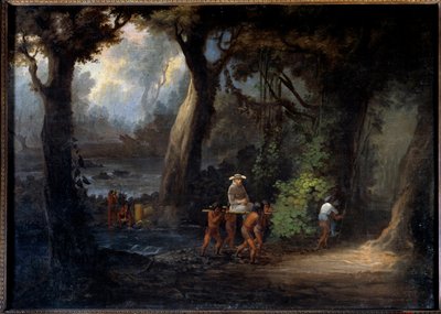 Evangelizace: „“Misionáři z Banks v Jižní Americe jsou neseni Indiány“““ Anonymní obraz z 19. století. La Rochelle, Muzeum Nového světa od Unknown artist