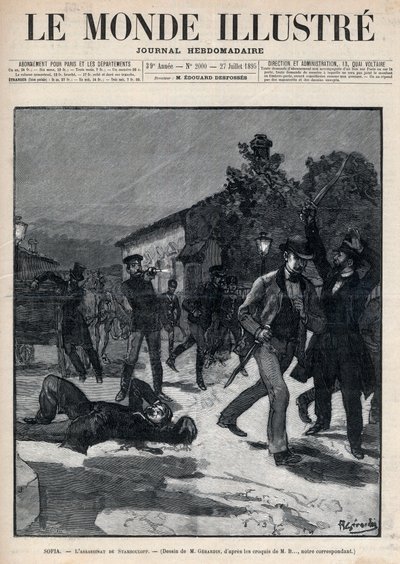 Události v Bulharsku: Atentát na pana Beltchefa za přítomnosti Stefana Stambolova (1854-95) - Sofie od Unknown artist