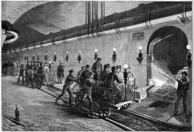 Exkurze v pařížských stokách v roce 1872. od Unknown artist