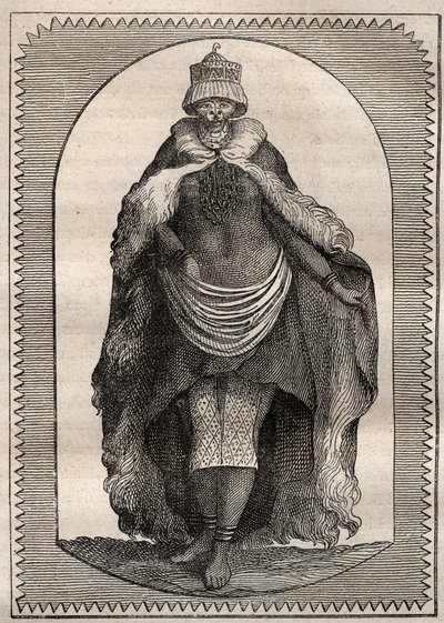 Expedice do nitra zemí Jižní Afriky (1775) Anderse Sparrmana (1748-1820): hottentote (žena Khoikhoi) - ilustrace převzata z „“Velkých námořníků 18. století““ od Unknown artist
