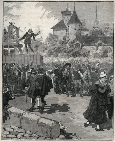 Zkušenosti s mechanickou těžbou Nicolase Briota (rytec Francouzského království) (1579-1646) v roce 1616. Rytina z roku 1885 v „”Les arts et metiers illustrés”” od Adolpha BITARDA. od Unknown artist