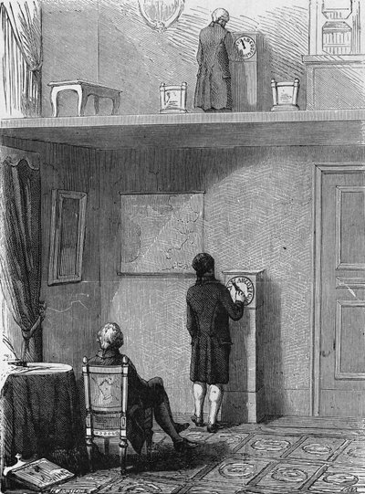Experiment v elektronické telegrafii, který provedl Jean Alexandre před vídeňským prefetem. In “Album de la Science””, Éditions Jouvet od Unknown artist
