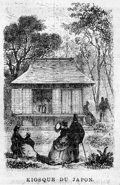Výstava Universelle de Paris v roce 1867: Kiosek Japonska. od Unknown artist