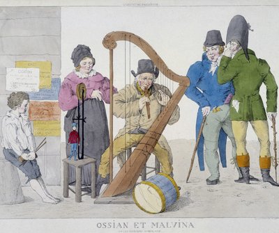 Rodina cestujících hudebníků v 19. století od Unknown artist
