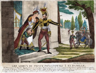 Rozloučení prince Josefa (Jozef) Antoni Poniatowski (1763-1813) s rodinou, rytina doby od Unknown artist