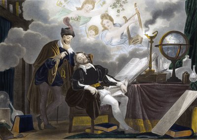 Faust a Mefistofeles - Faust est tente od Mefistofela - rytina od Unknown artist