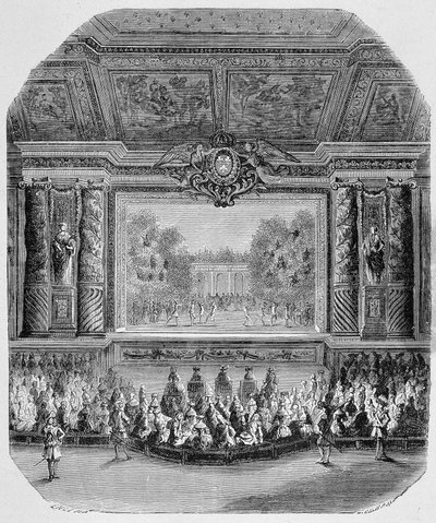 Slavnost Ludvíka XIV. od vévody ze Saint Aignan (hudební komedie, hraná v parku Versailles) Rytina od Unknown artist