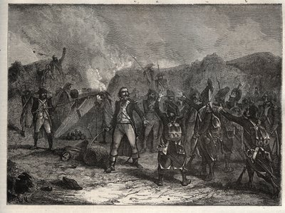 První koalice: plukovník Antoine Guillaume (Antoine-Guillaume) Rampon (1759-1842) v bitvě u Montenotte dne 12. dubna 1796, během italského tažení proti francouzským jednotkám Napoleona Bonaparta proti rakouským a sardinským armádám - Francouzi od Unknown artist