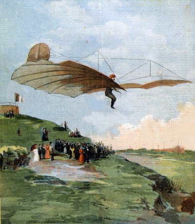 Let Otto Lilienthala (1848 - 1896), průkopníka bezmotorového létání. 1894. od Unknown artist