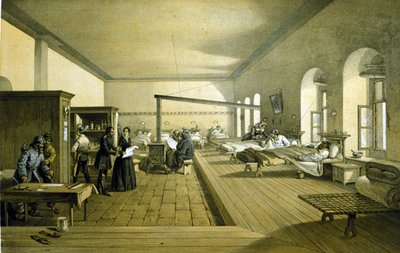 Florence Nightingale (1820 - 1910) v nemocnici v Scutari v Turecku kolem roku 1855 od Unknown artist