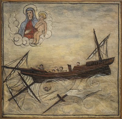 Bývalý voto (ex voto) námořník, oblíbená nabídka jako slib oddanosti a vděčnosti námořníka, který přežil nebezpečí moře, pocházející z kostela Carmine, Torre del Greco, poblíž Neapole od Unknown artist