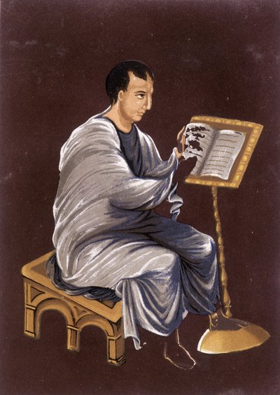 Francie v 9. století: Čtení evangelia. od Unknown artist
