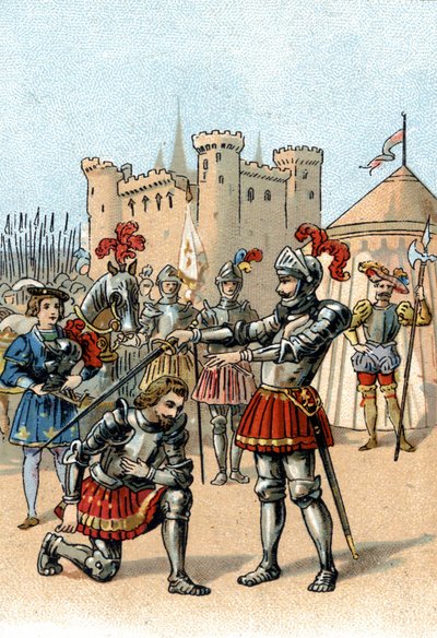 František I. Francouzský žádá o pasování rytíře Bayarda na rytíře po vítězství v bitvě u Marignana v Itálii od Unknown artist