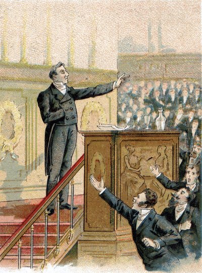 François Guizot (1789-1874), francouzský historik a politik v Poslanecké sněmovně v roce 1844. od Unknown artist