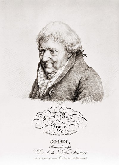 François Joseph Gossec. francouzský skladatel. 1734-1829 od Unknown artist