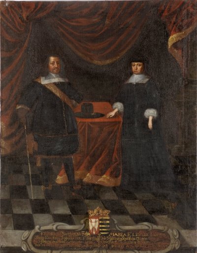 Frederic III de Holstein Gottorp et Marie Alžběta de Saxe - vévoda Fridrich III z Holstein-Gottorp (1597-1659) a vévodkyně Marie Alžběta (1610-1684), Anonym. Olej na plátně. Rozměr: 103,5 x 79,5 cm. Národní muzeum Stockholm od Unknown artist