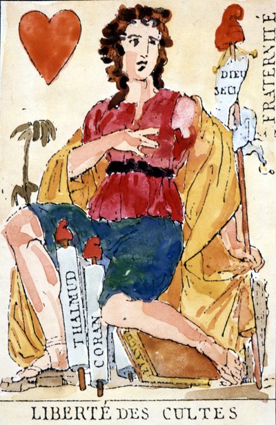 Svoboda uctívání – revoluční hrací karta od Unknown artist